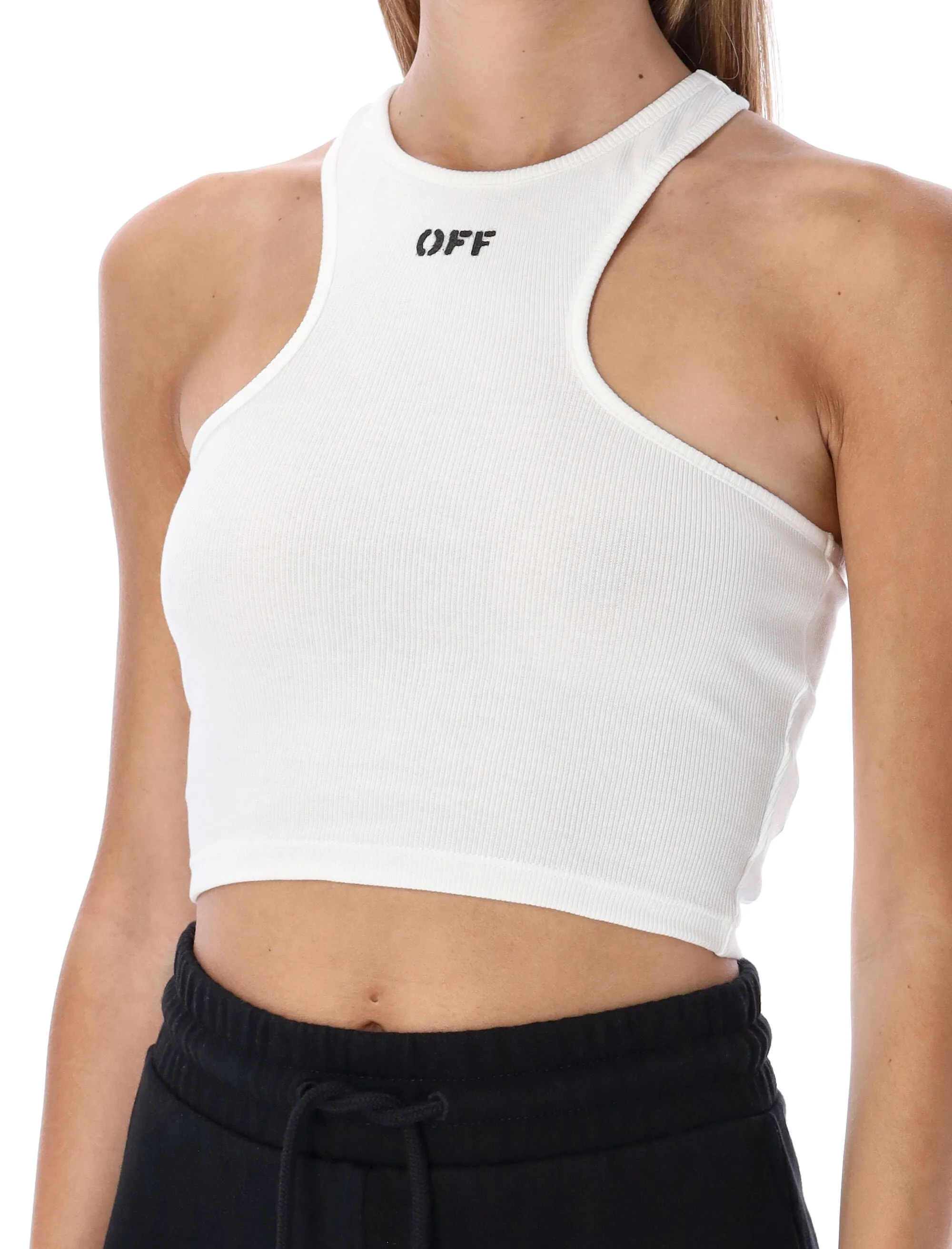 Off-White Off-Stamp Logo Printed Cropped Top