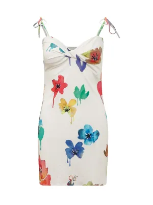 Off-White Spaghetti-Strap Mini Dress