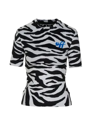 Off-White Zebra Printed Open Back Top