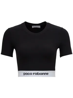 Paco Rabanne Logo Band Cropped Top