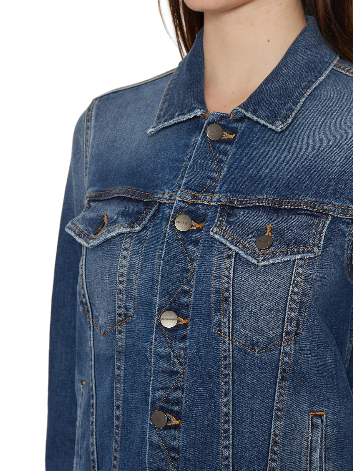 Palm Angels Faded Effect Denim Jacket