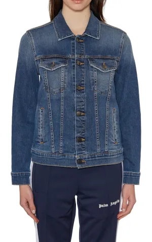 Palm Angels Faded Effect Denim Jacket