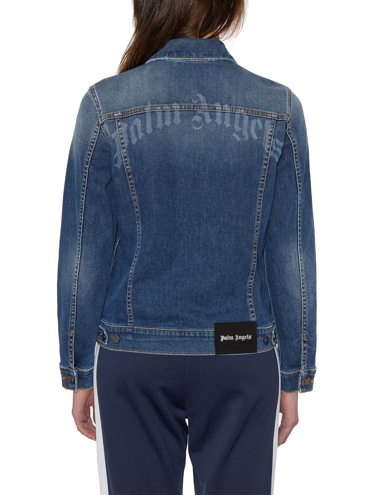 Palm Angels Faded Effect Denim Jacket