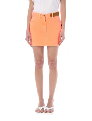 Palm Angels High Waisted Denim Mini Skirt