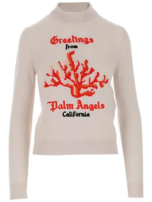 Palm Angels Logo Embroidered Crewneck Knit Jumper