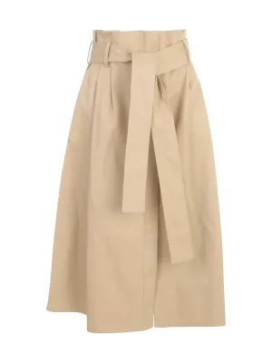 P.A.R.O.S.H. Belted Straight Hem Midi Skirt