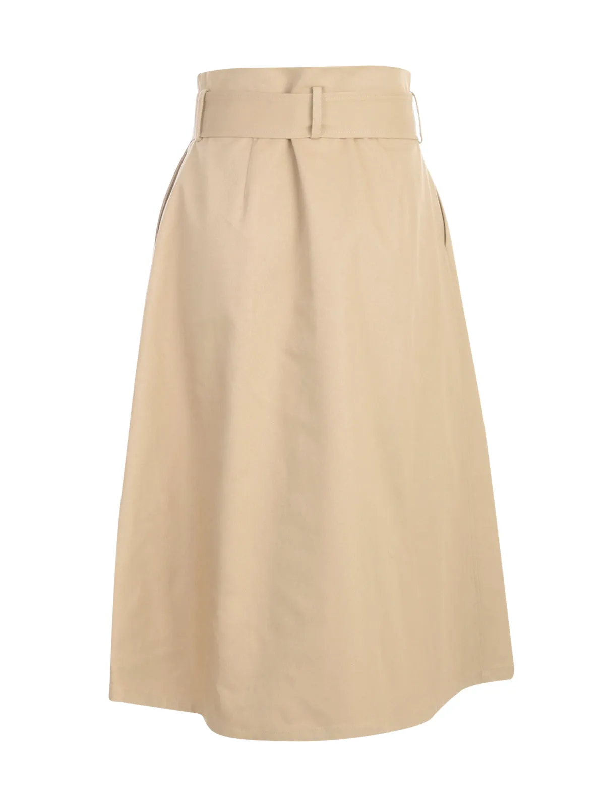 P.A.R.O.S.H. Belted Straight Hem Midi Skirt