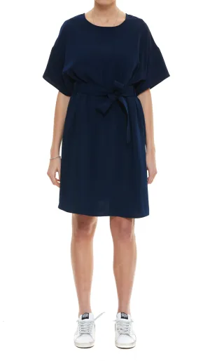 P.A.R.O.S.H. Belted Waisted Crewneck Dress
