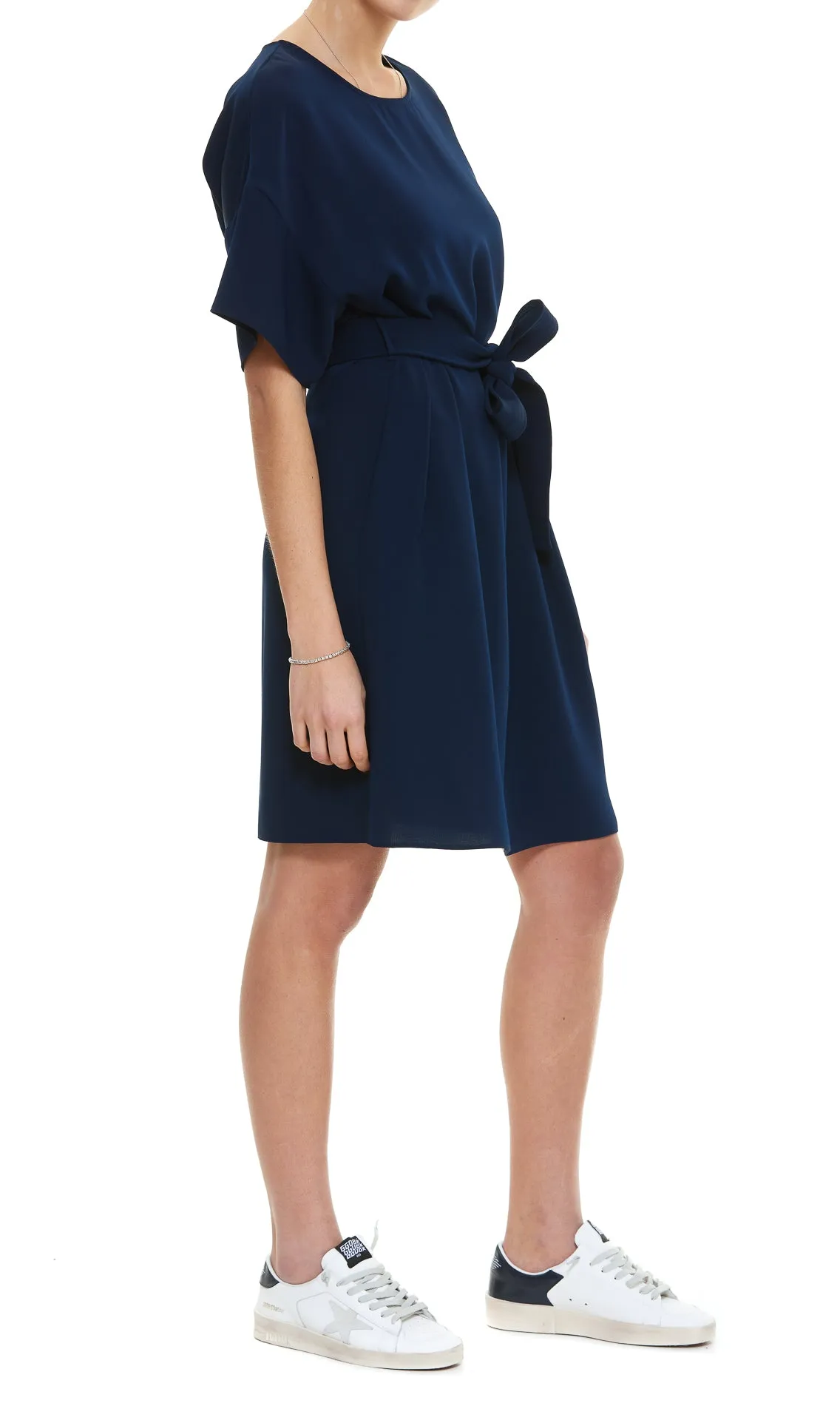 P.A.R.O.S.H. Belted Waisted Crewneck Dress