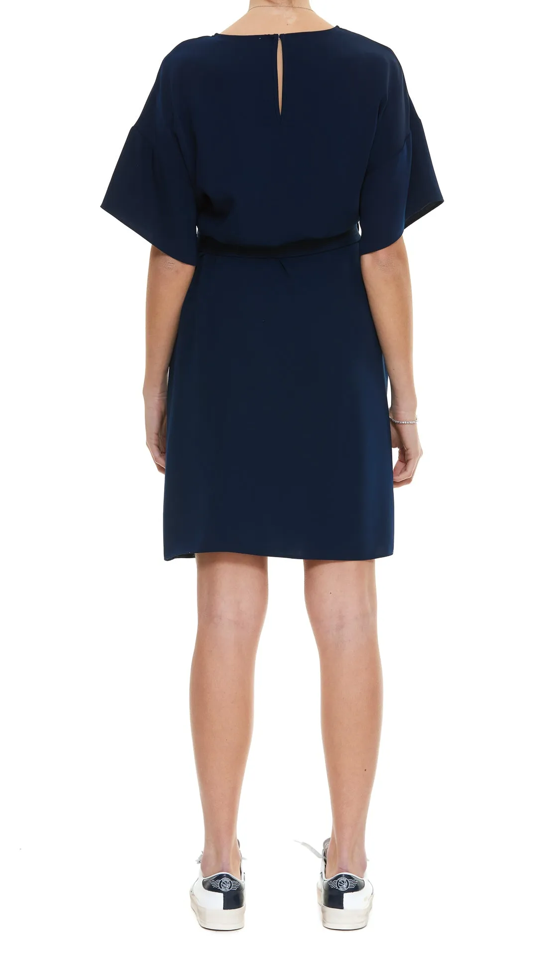 P.A.R.O.S.H. Belted Waisted Crewneck Dress