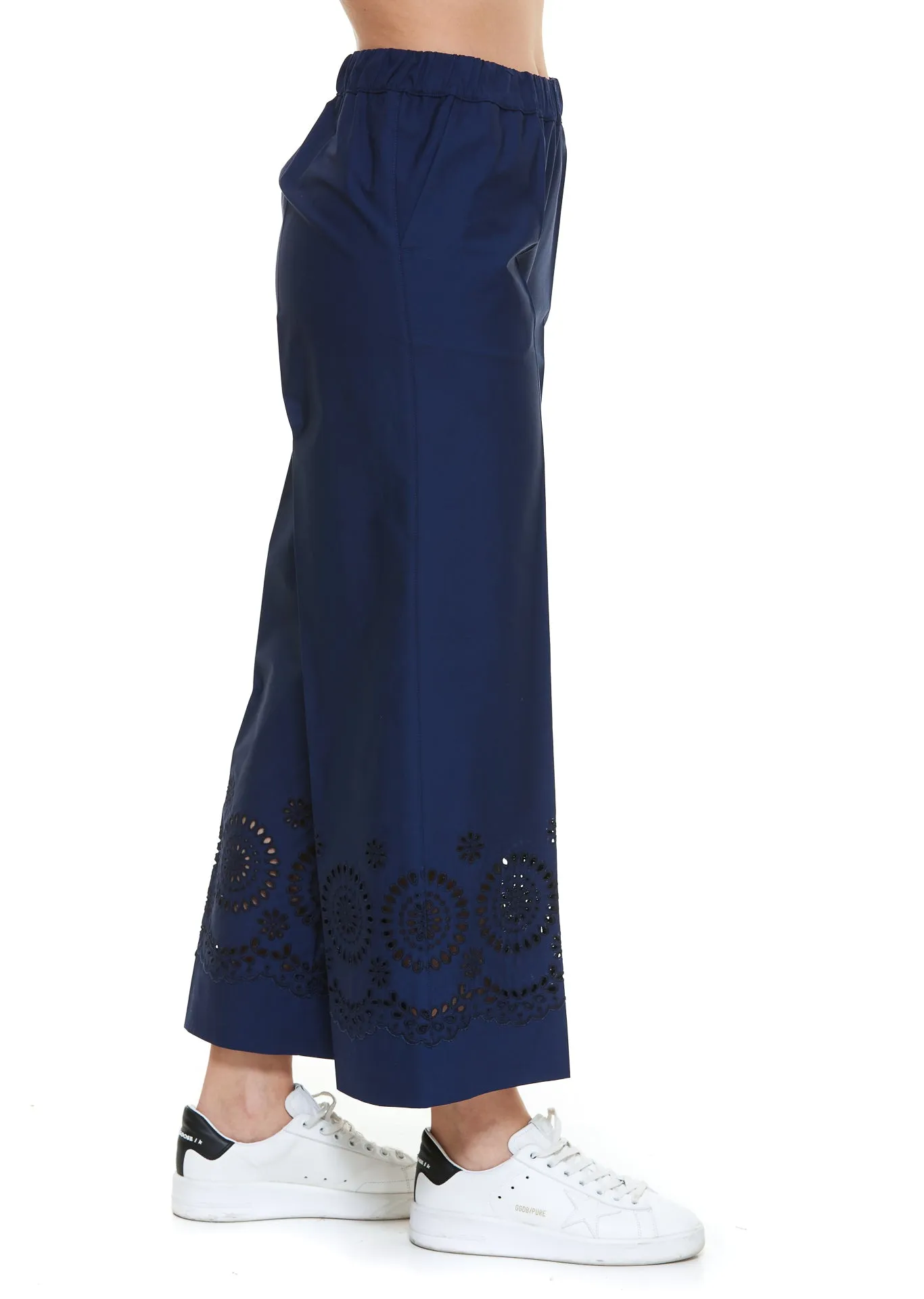 P.A.R.O.S.H. Broderie Anglaise Wide-Leg Trousers