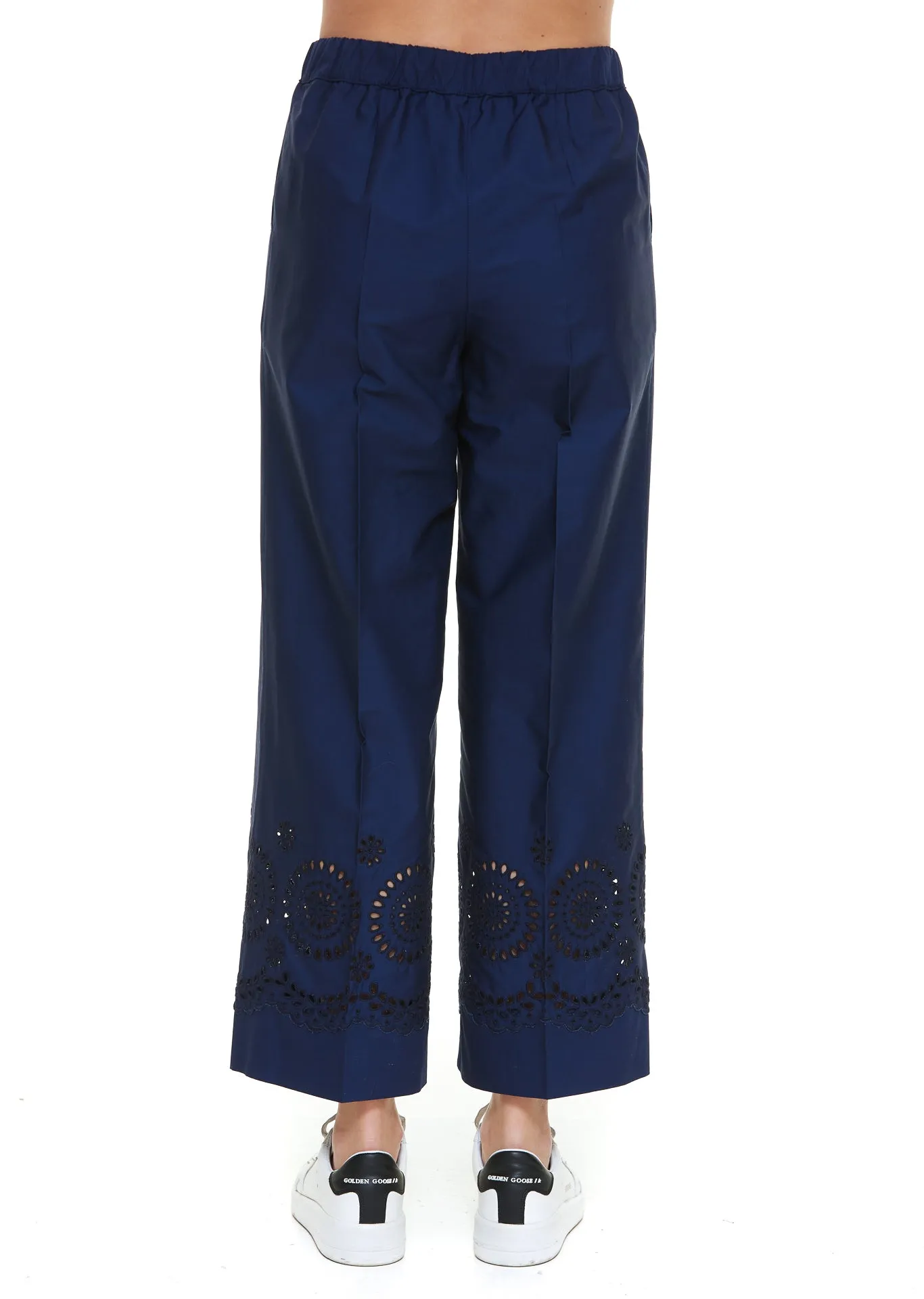 P.A.R.O.S.H. Broderie Anglaise Wide-Leg Trousers