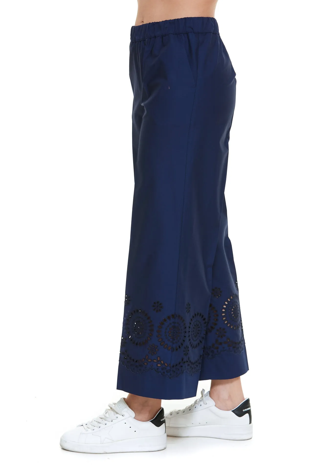 P.A.R.O.S.H. Broderie Anglaise Wide-Leg Trousers