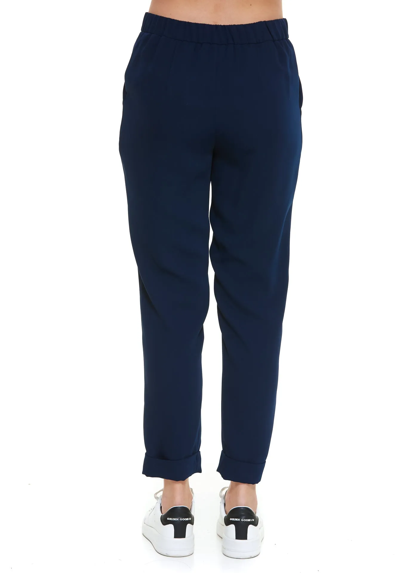 P.A.R.O.S.H. Elastic Waist Cropped Trousers