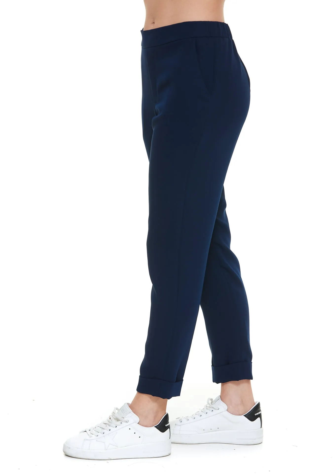 P.A.R.O.S.H. Elastic Waist Cropped Trousers