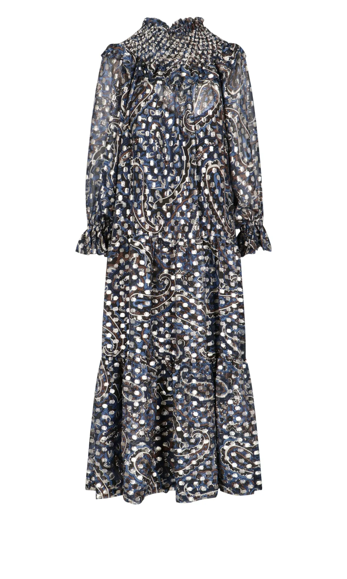 P.A.R.O.S.H. Seth Paisley Straight Hem Maxi Dress