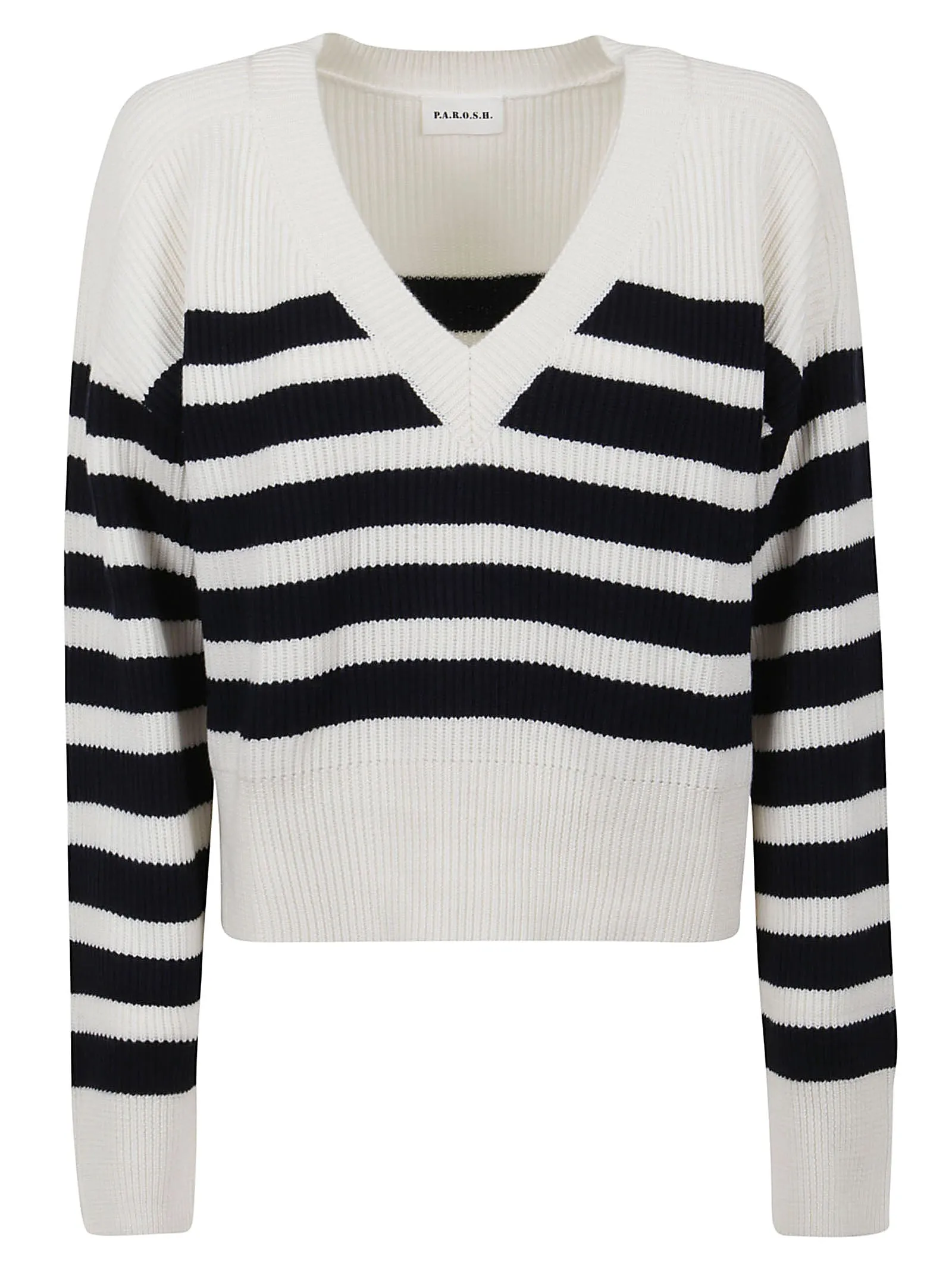 P.A.R.O.S.H. Striped V-Neck Knit Jumper