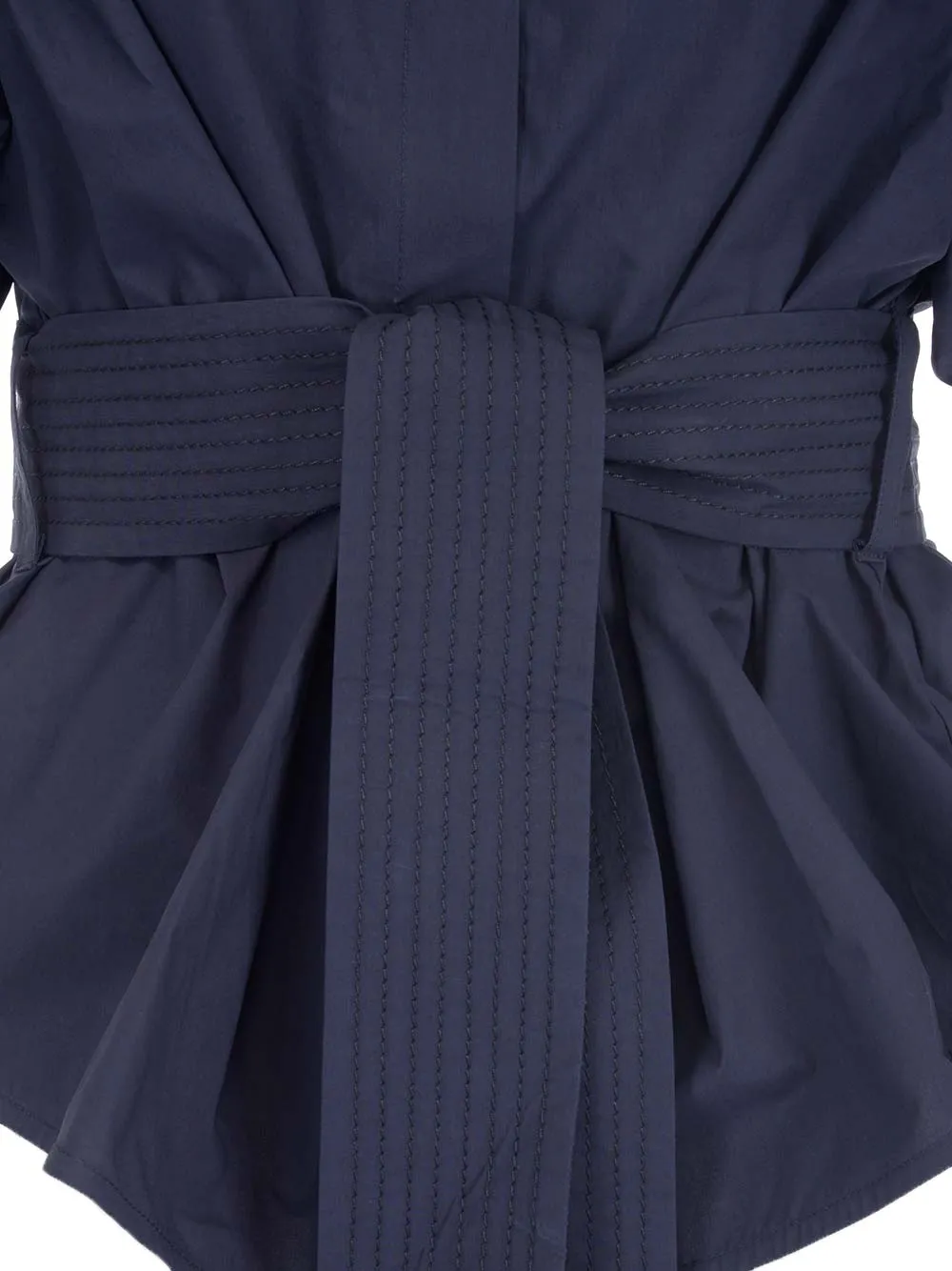 P.A.R.O.S.H. Tie-Waist Puff-Sleeved Top