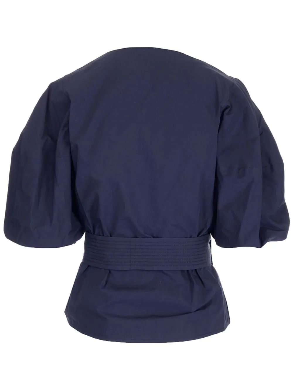 P.A.R.O.S.H. Tie-Waist Puff-Sleeved Top