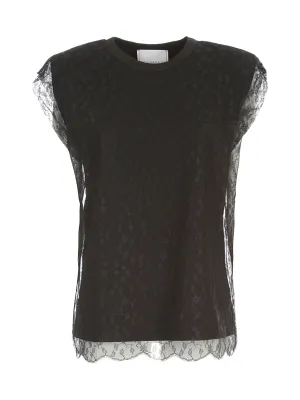 Philosophy Di Lorenzo Serafini Lace Overlay Logo Print Tank Top