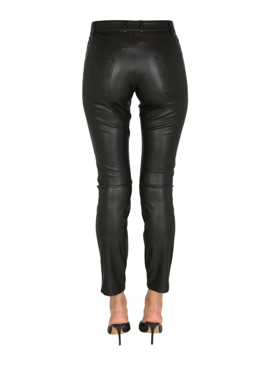 Philosophy Di Lorenzo Serafini Leather Slim-Fit Trousers