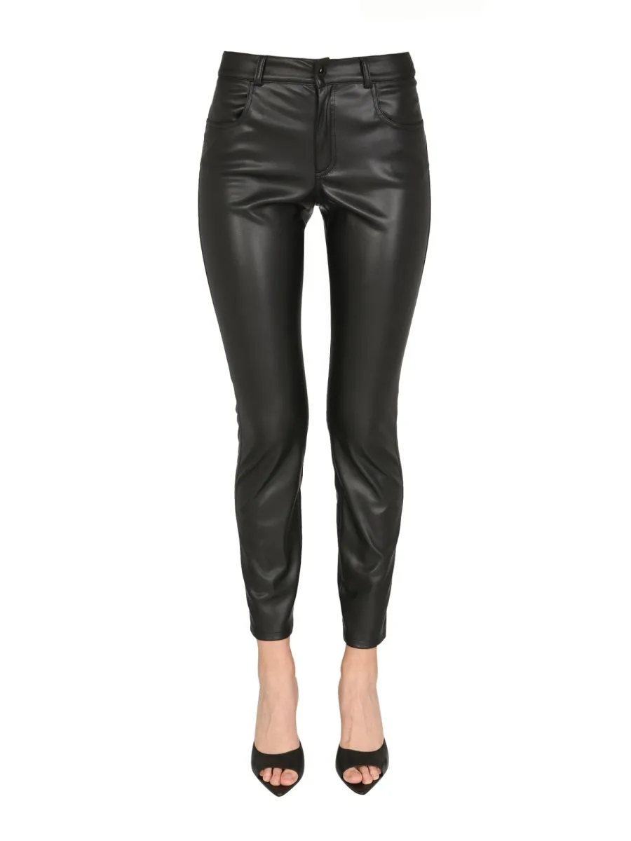 Philosophy Di Lorenzo Serafini Leather Slim-Fit Trousers