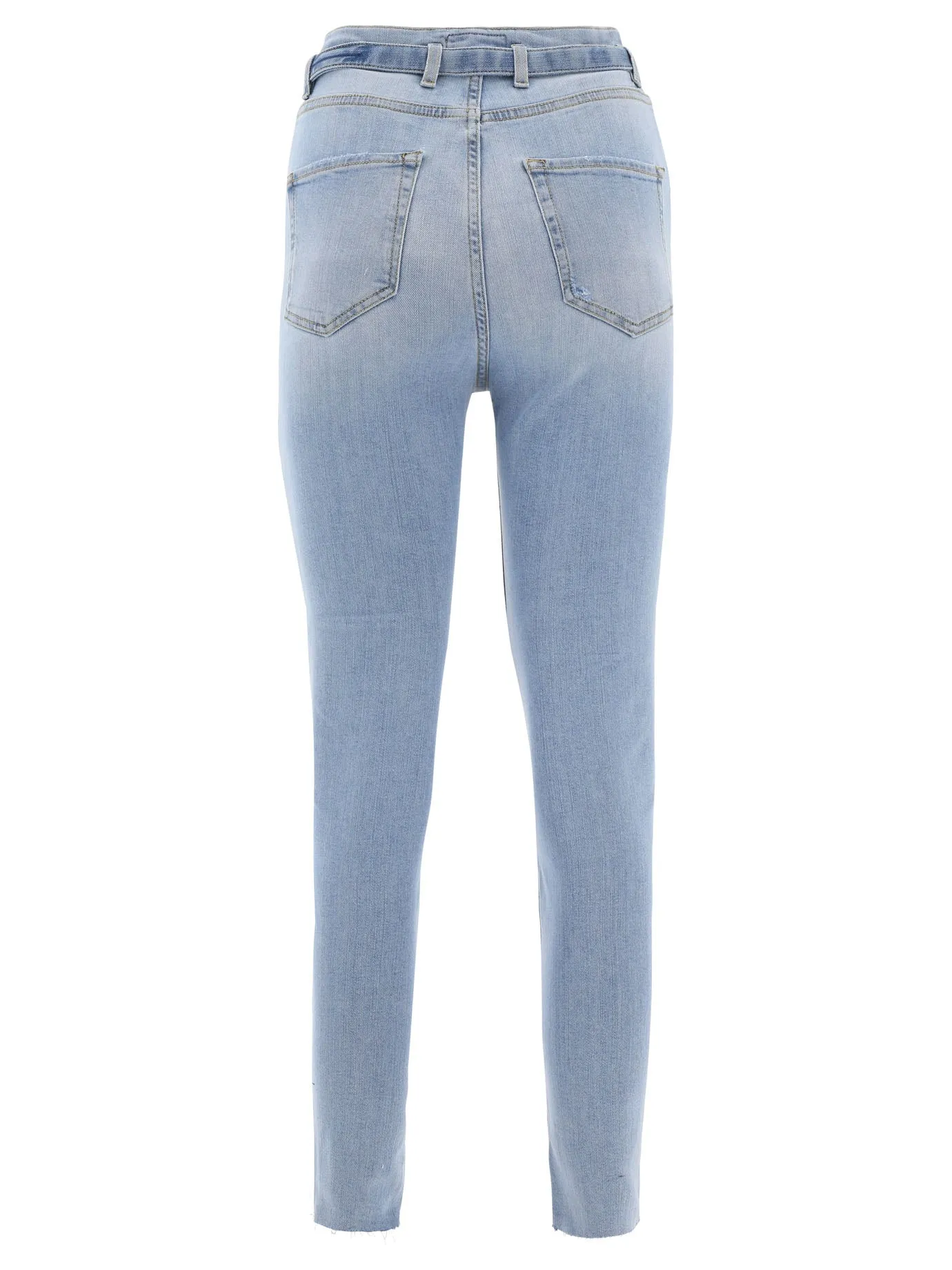 Pinko Distressed High Waist Cropped Skinny Jeans