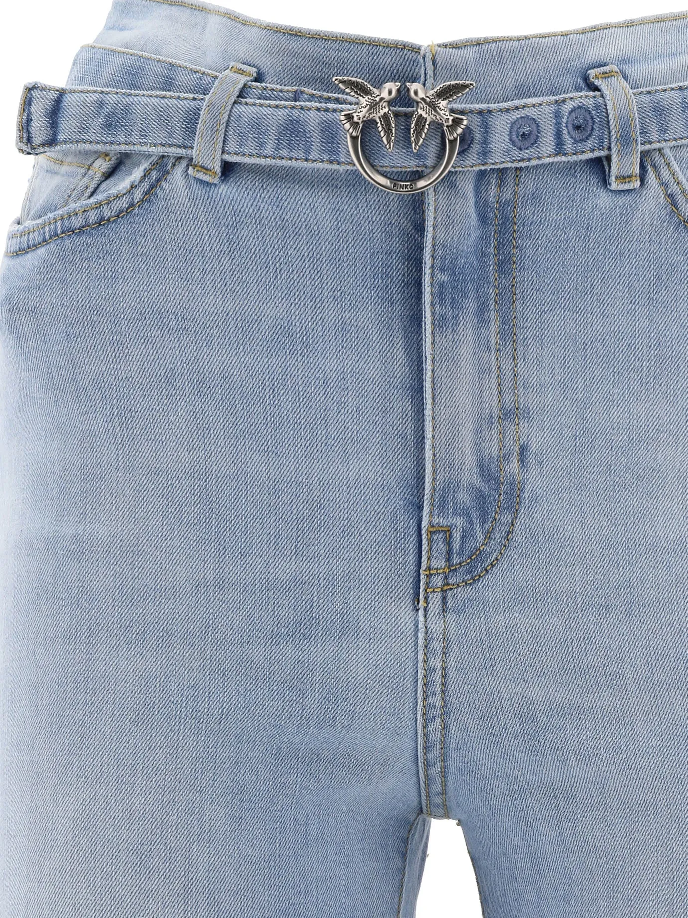 Pinko Distressed High Waist Cropped Skinny Jeans