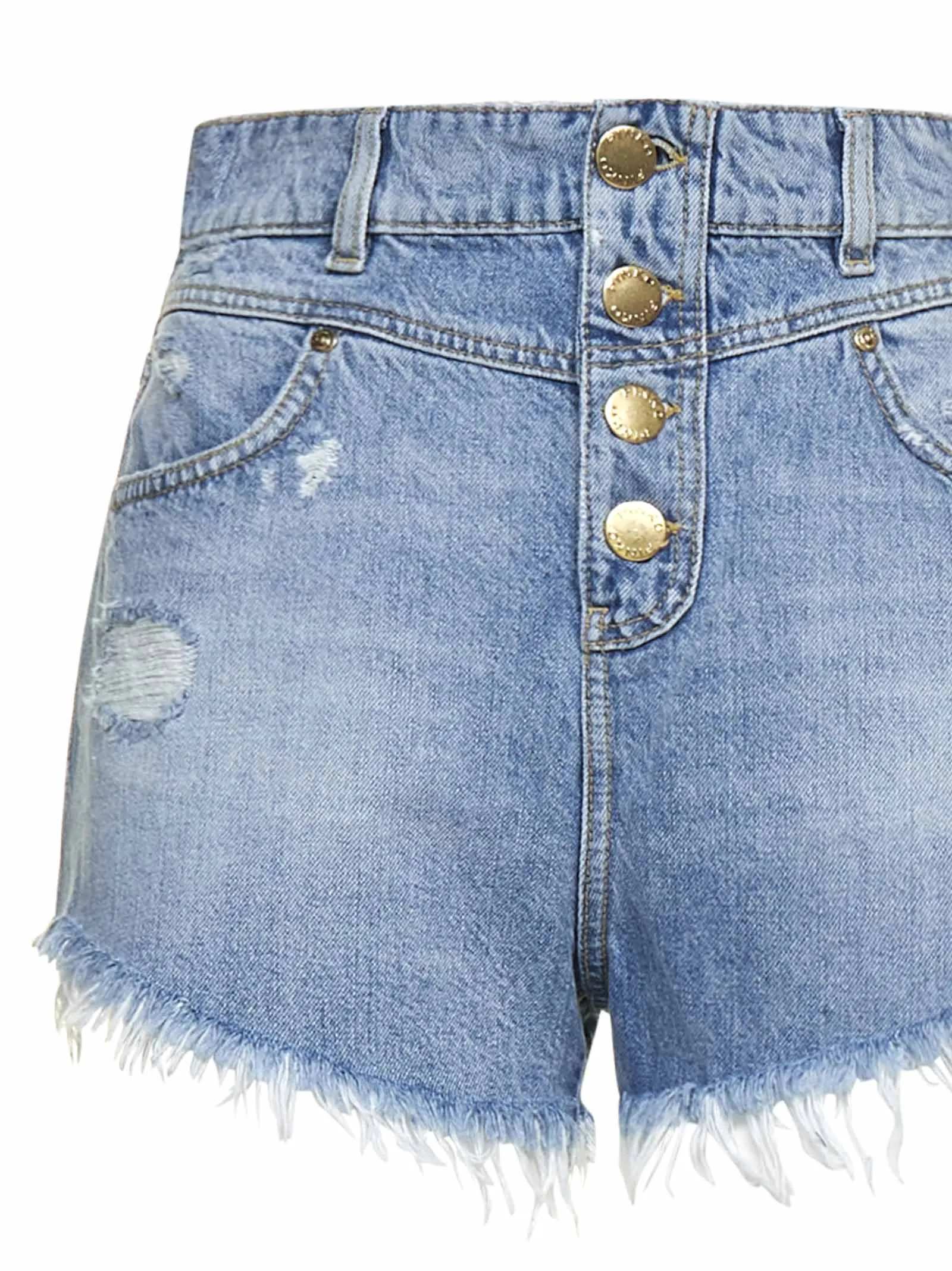 Pinko Frayed Edge Distressed Shorts