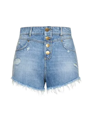 Pinko Frayed Edge Distressed Shorts