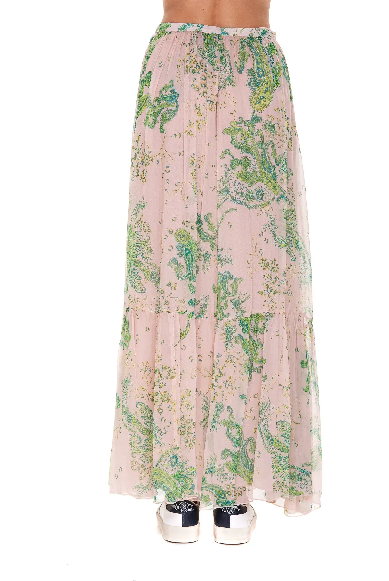 Pinko High-Waisted Floral Printed Maxi Skirt