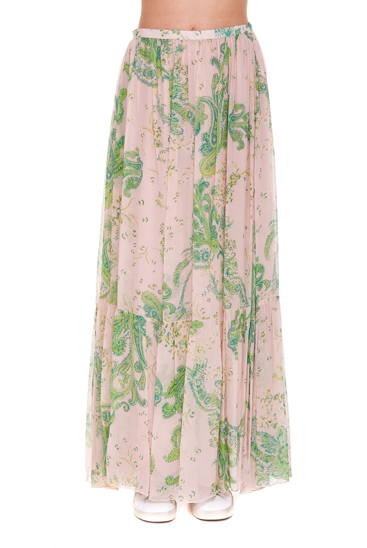 Pinko High-Waisted Floral Printed Maxi Skirt