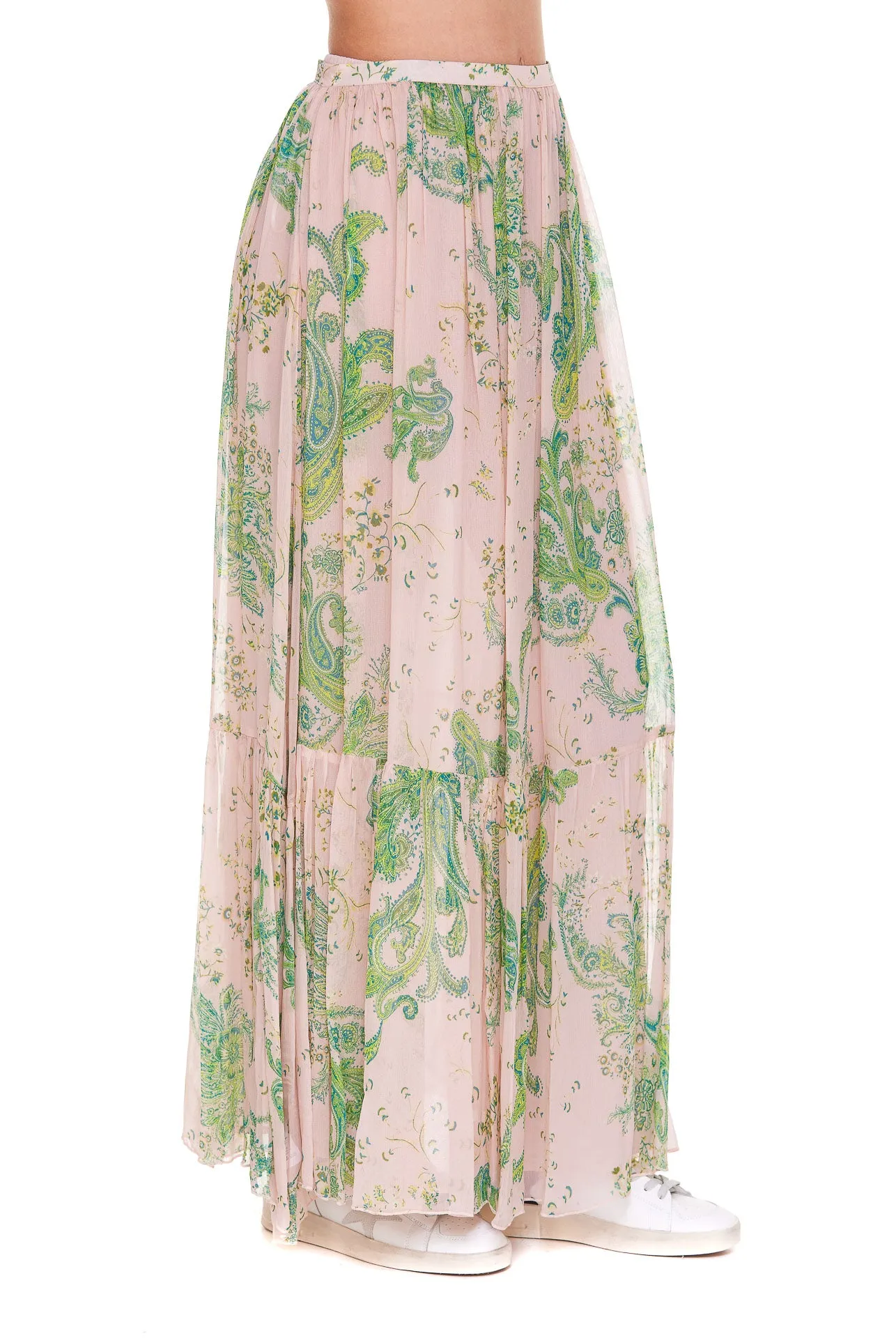 Pinko High-Waisted Floral Printed Maxi Skirt