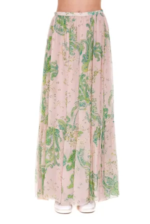 Pinko High-Waisted Floral Printed Maxi Skirt