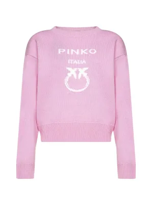 Pinko Logo Intarsia-Knit Jumper