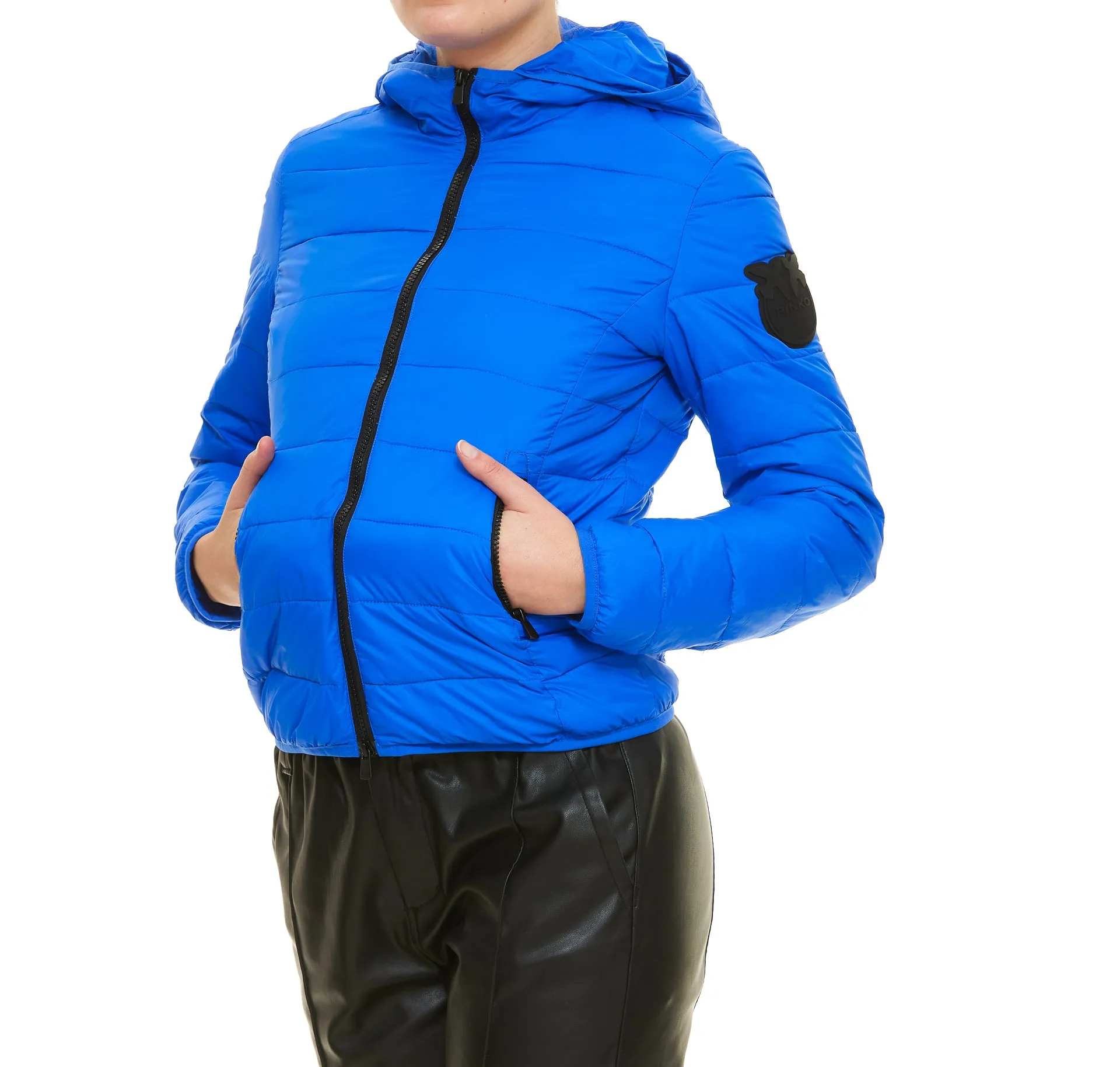 Pinko Logo Patch Hooded Padded Jacket