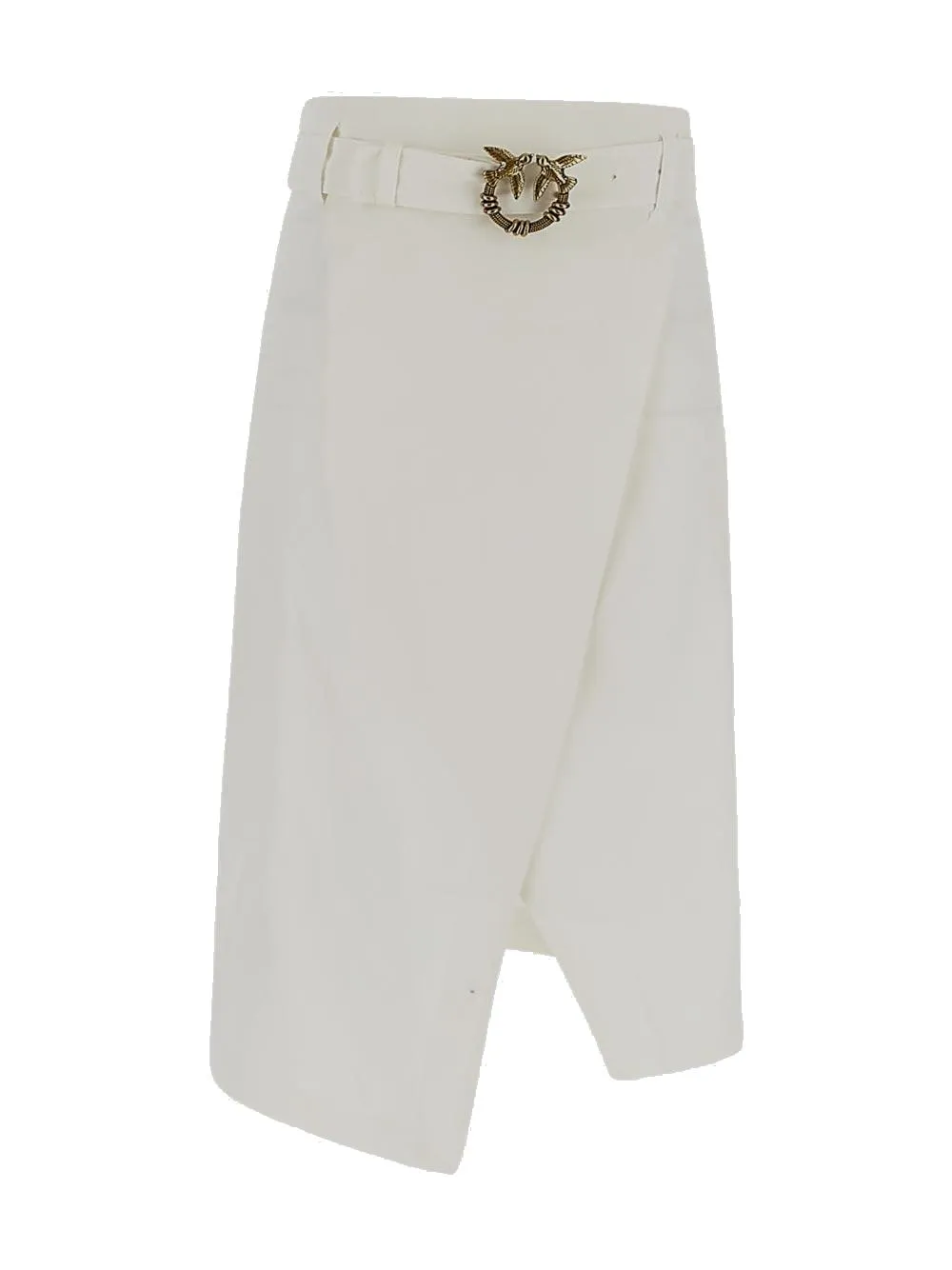 Pinko Logo Plaque Belted Midi Skirt