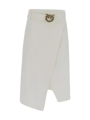Pinko Logo Plaque Belted Midi Skirt