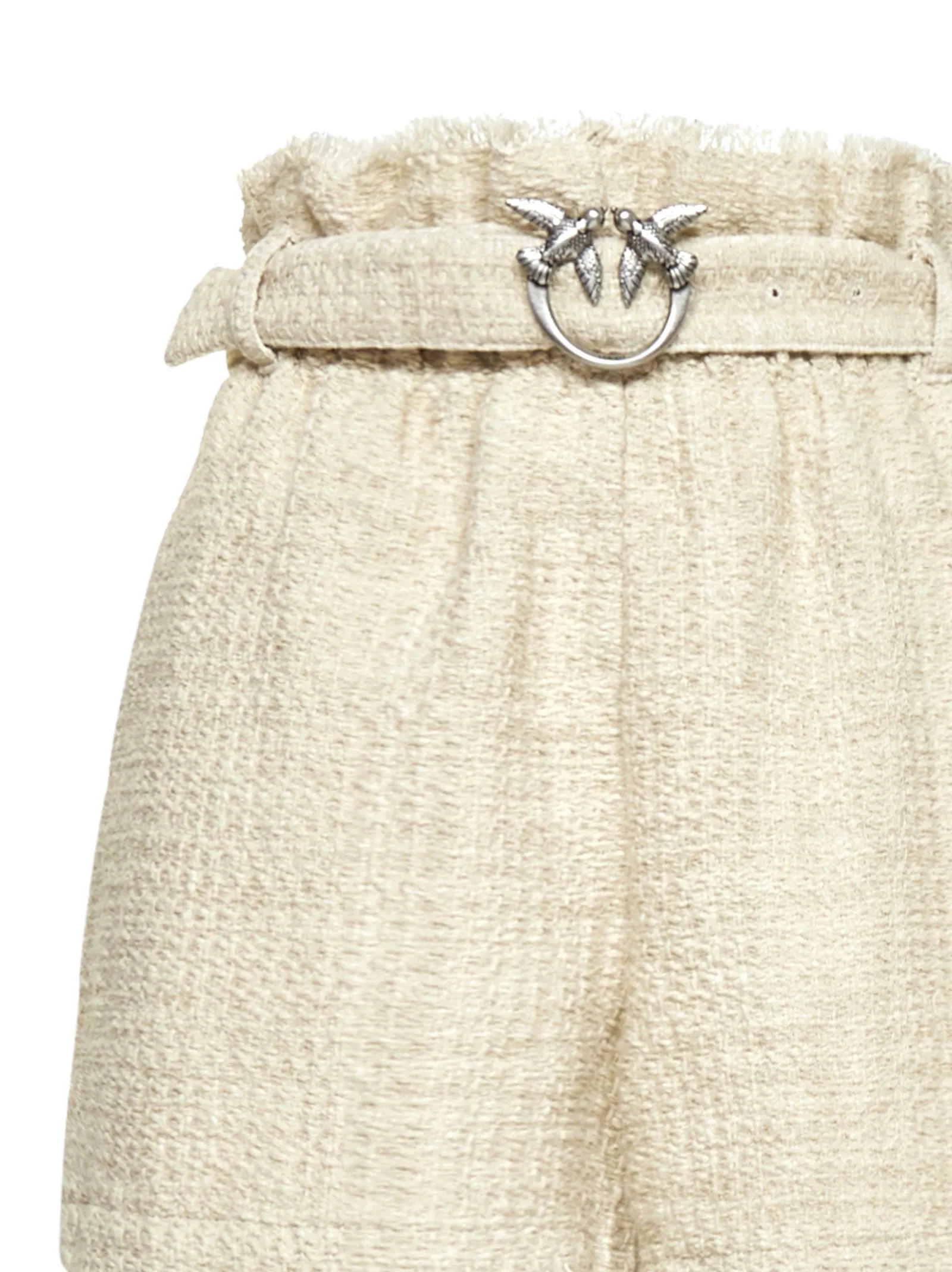 Pinko Love Bird Buckle Belted Waist Shorts