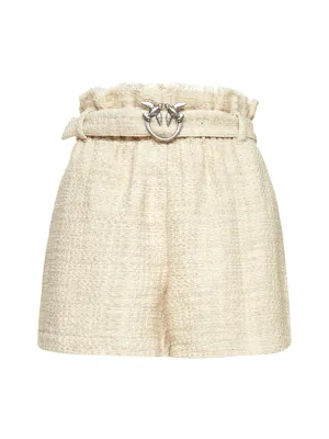 Pinko Love Bird Buckle Belted Waist Shorts