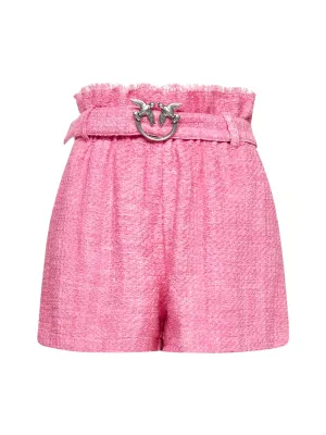 Pinko Love Bird Buckle Belted Waist Shorts