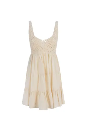 Pinko Maxi Bow Detailed Open Knit Mini Dress