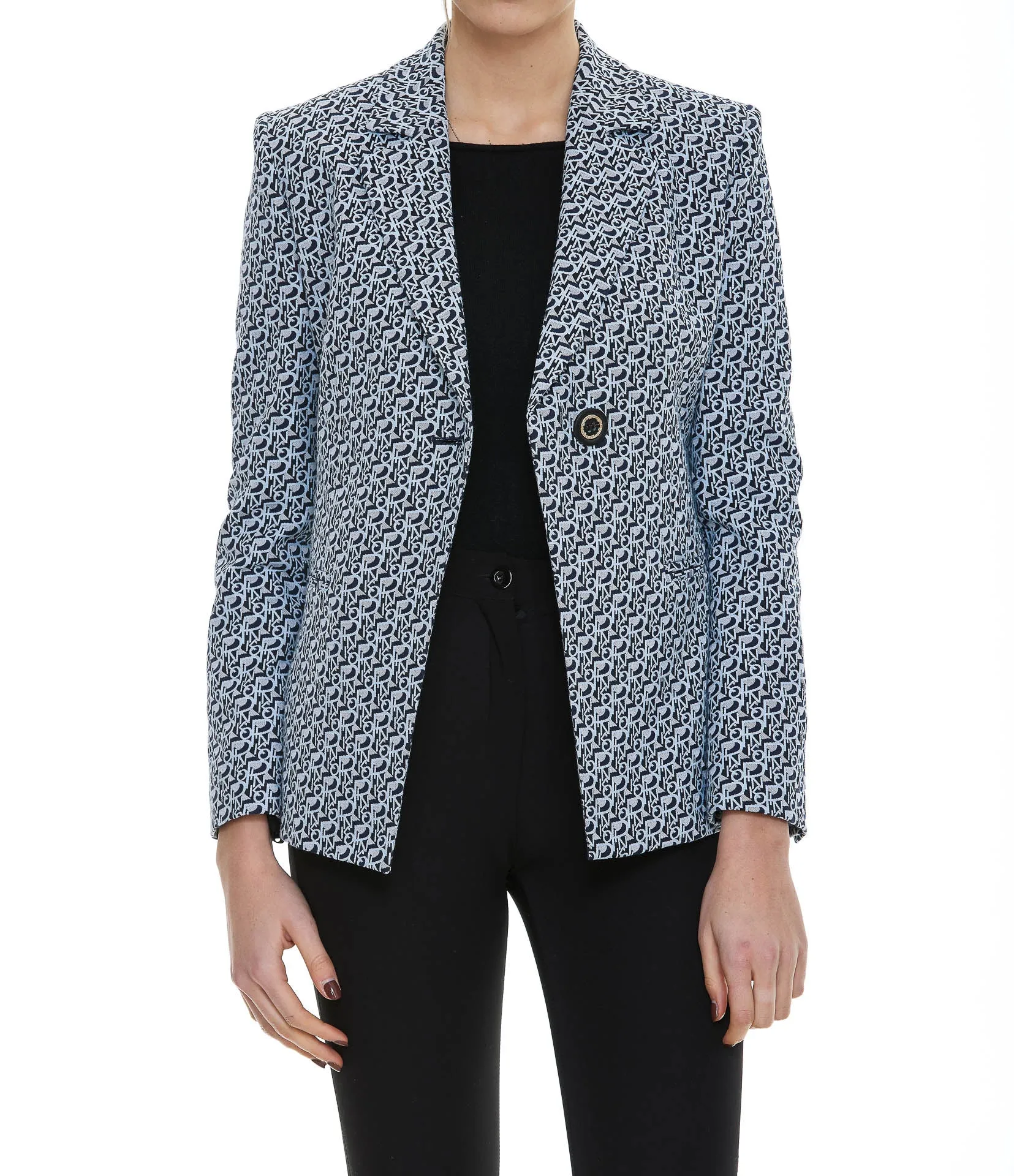 Pinko Monogram Pattern Single-Breasted Jacket