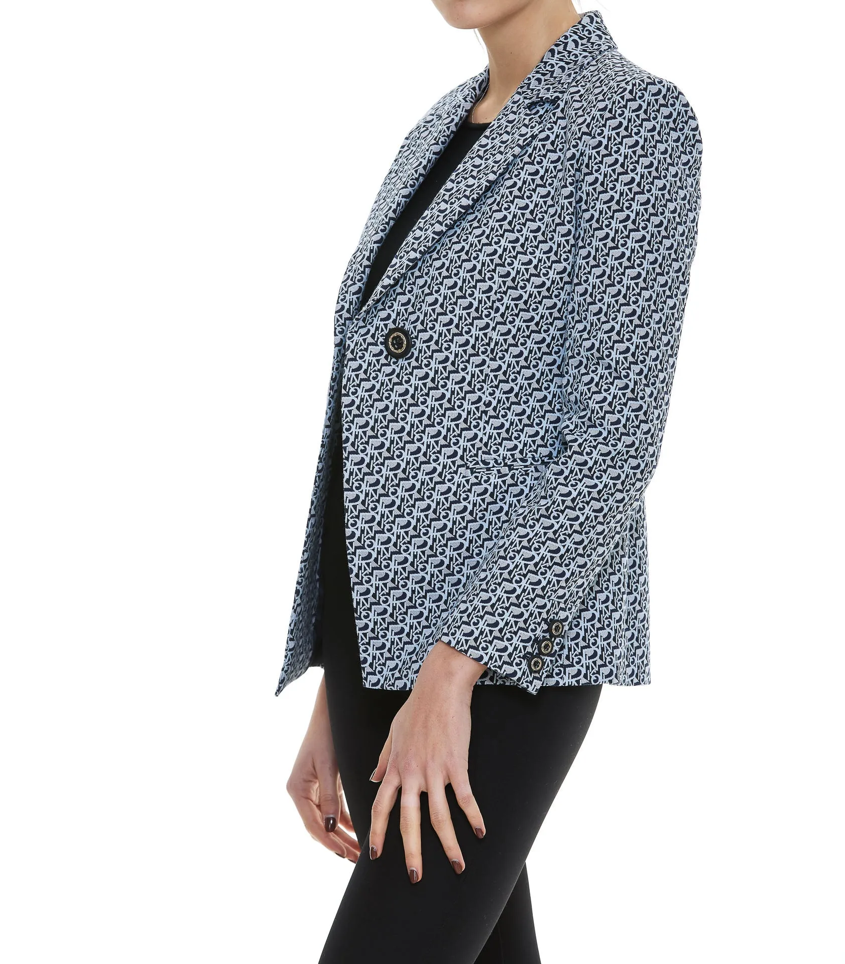 Pinko Monogram Pattern Single-Breasted Jacket