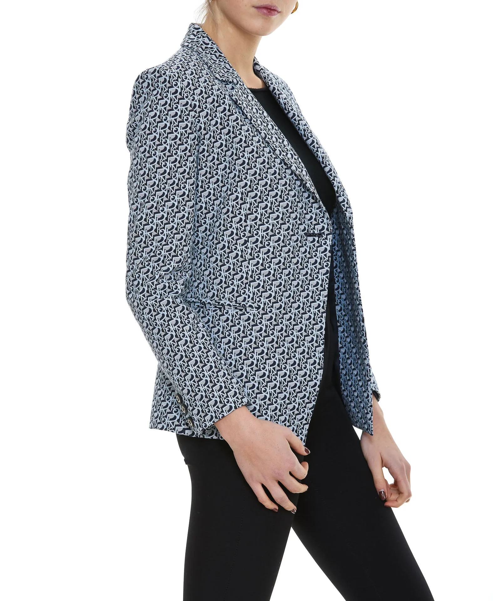 Pinko Monogram Pattern Single-Breasted Jacket