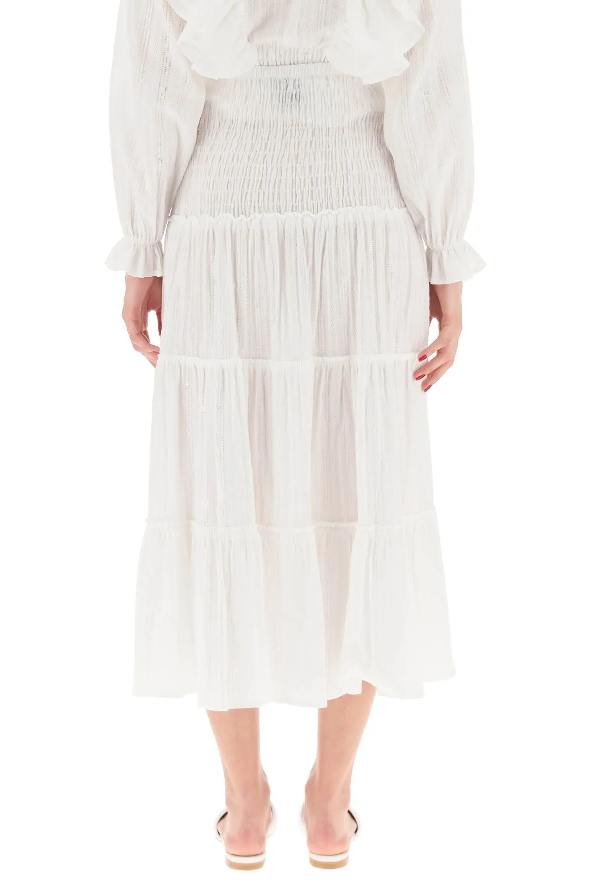 Pinko Tie-Waist Midi Skirt
