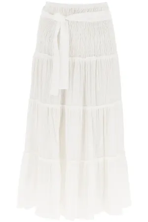 Pinko Tie-Waist Midi Skirt