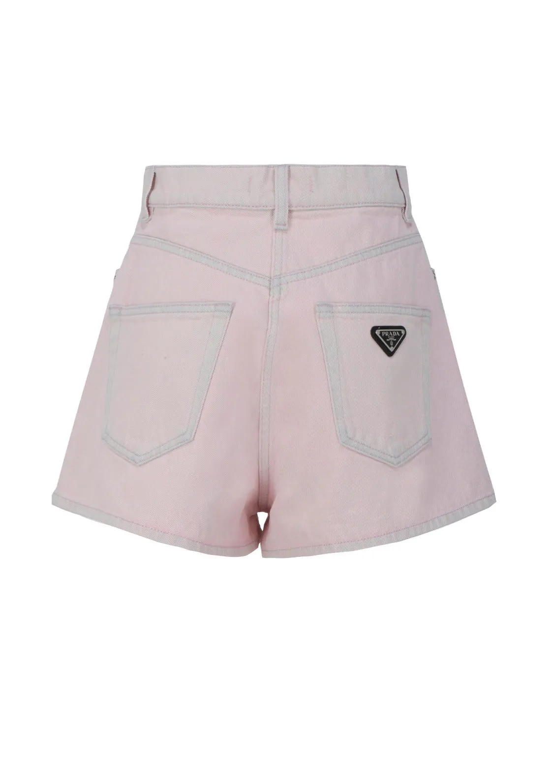 Prada Logo Plaque Denim Shorts