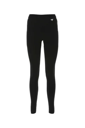 Prada Logo Plaque High Waist Leggings