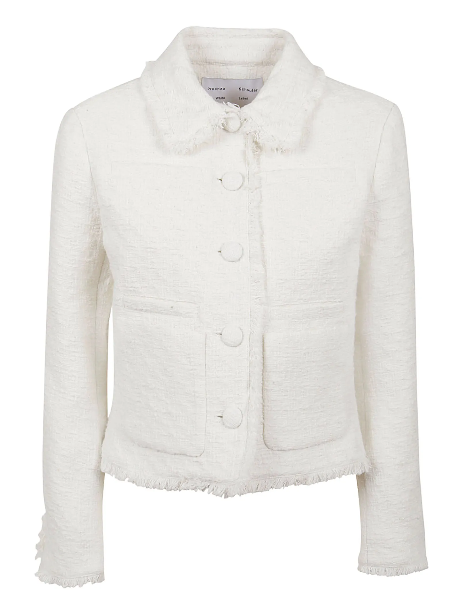 Proenza Schouler White Label Frayed Edge Tweed Jacket